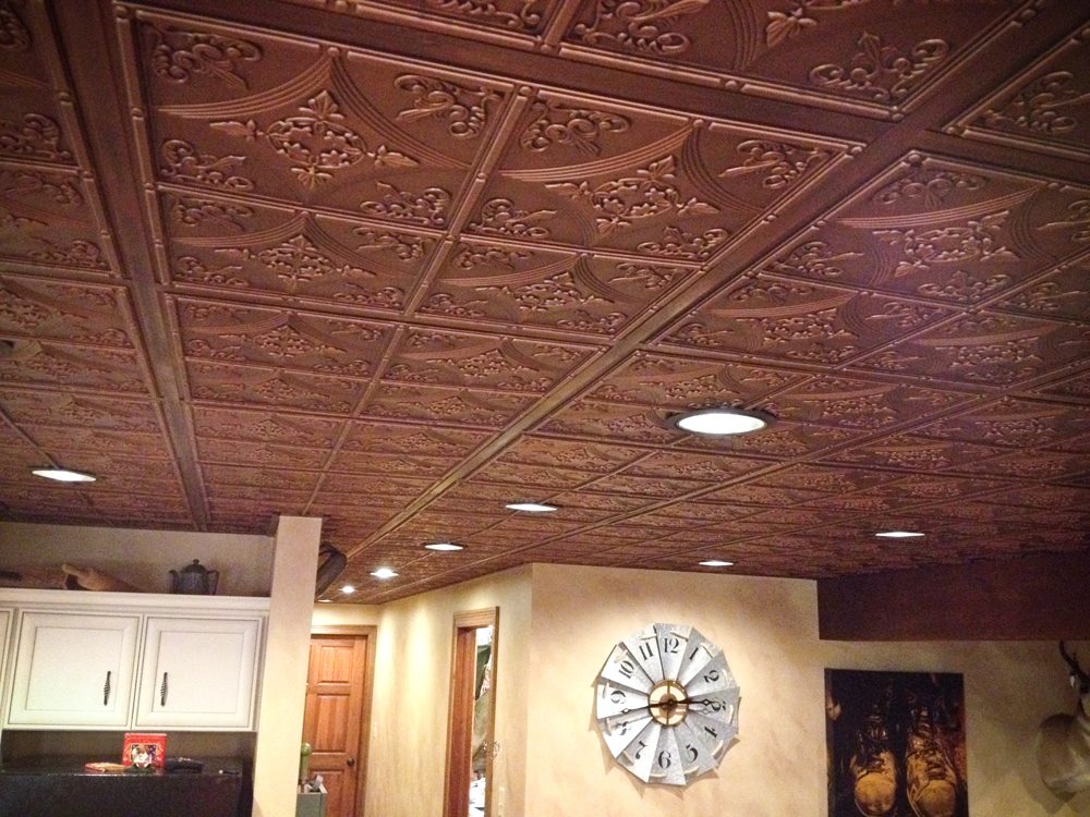 Antiqued Faux Metal Ceiling Tiles - InterSource Specialties